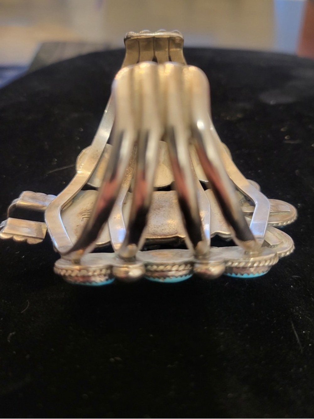 Signed/Sterling Authentic Turquoise Kachina Cuff - Picture 12 of 16